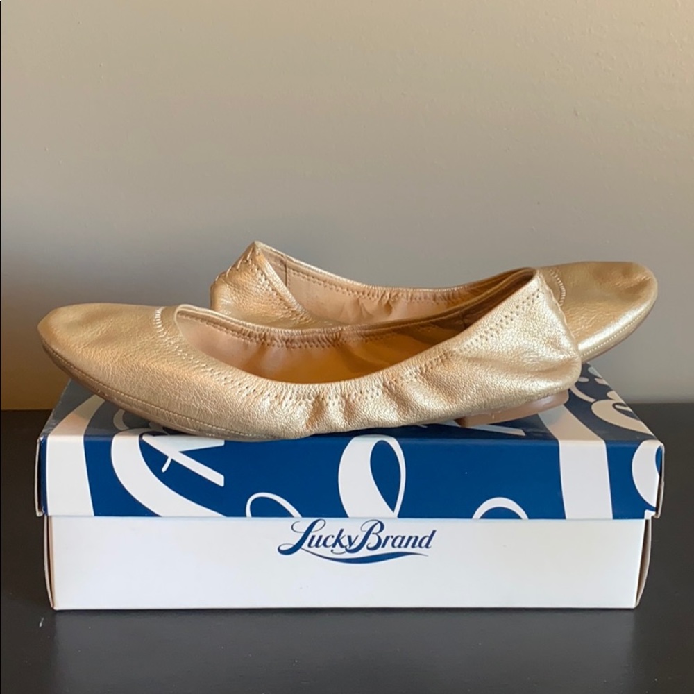 Lucky Brand “Emmie” Champagne Flats